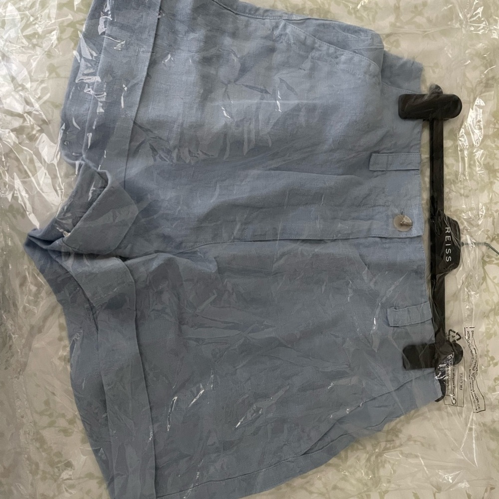 NEW w/ tags Reiss Light Blue Linen Shorts US Sz 8